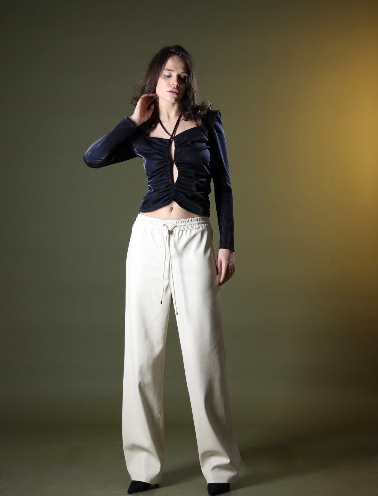 High-Waisted Leather Pants - Image 2