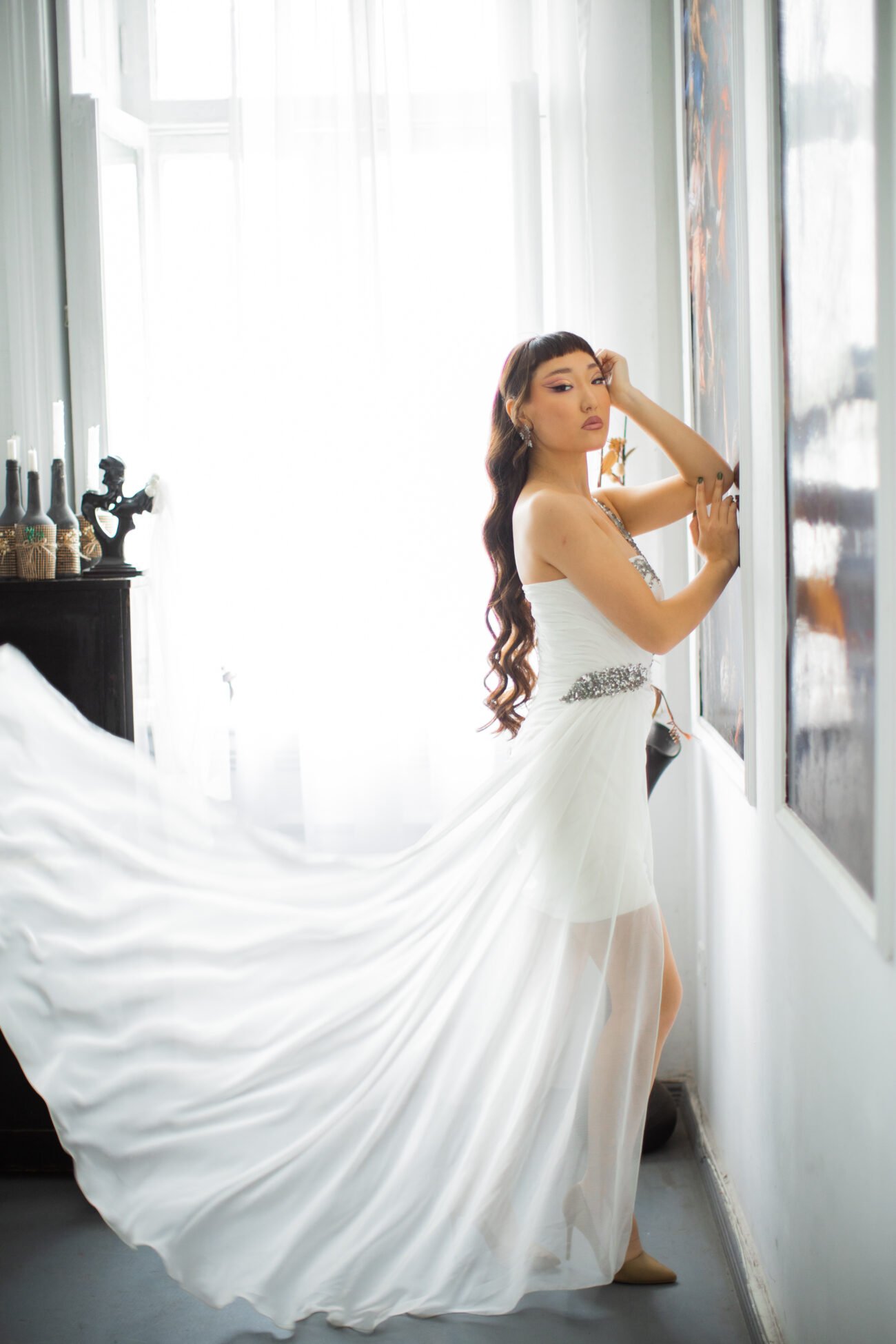 Embellished One-Shoulder Mini Dress - Image 3