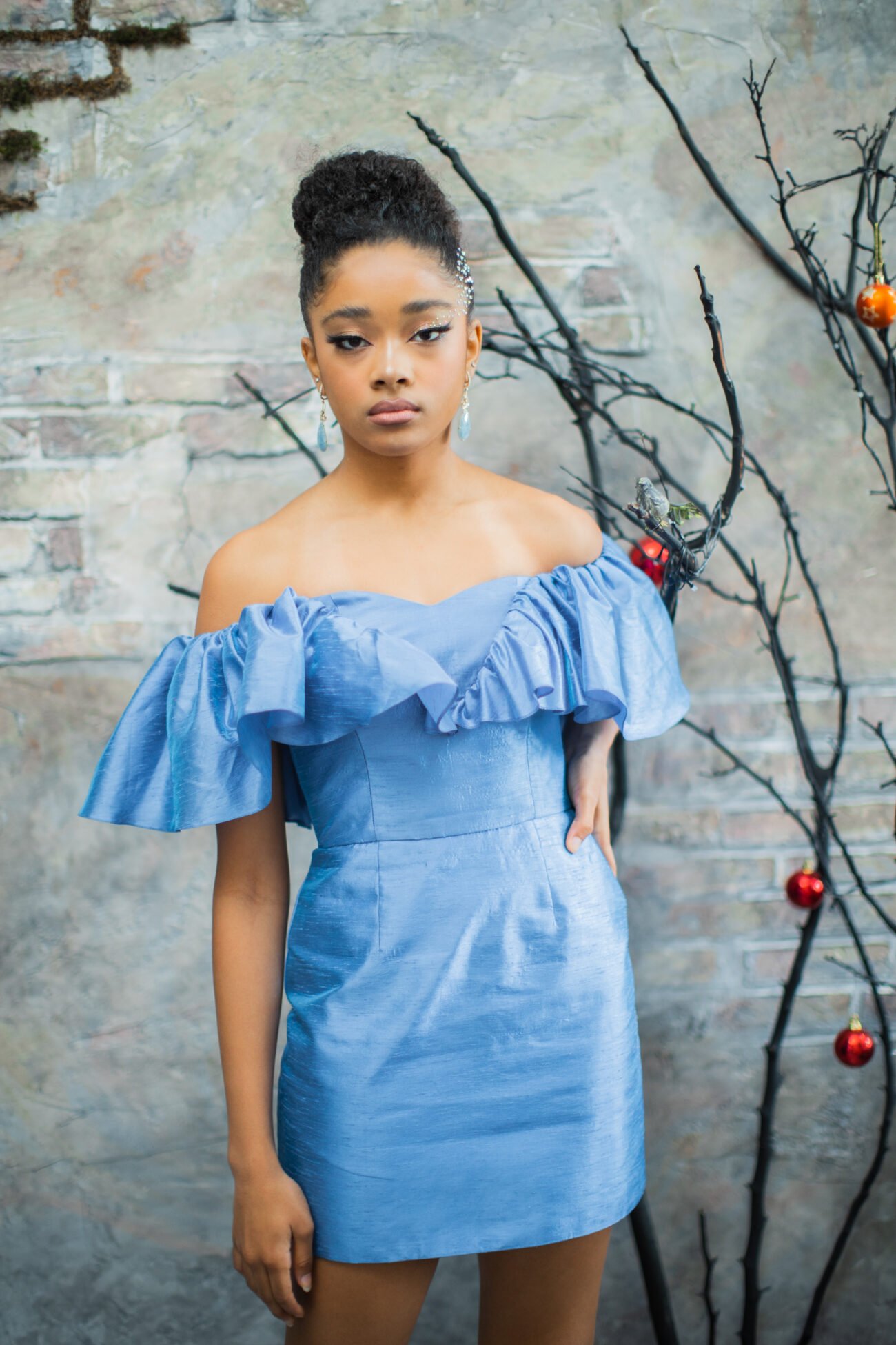 Ruffled Off-Shoulder Mini Dress