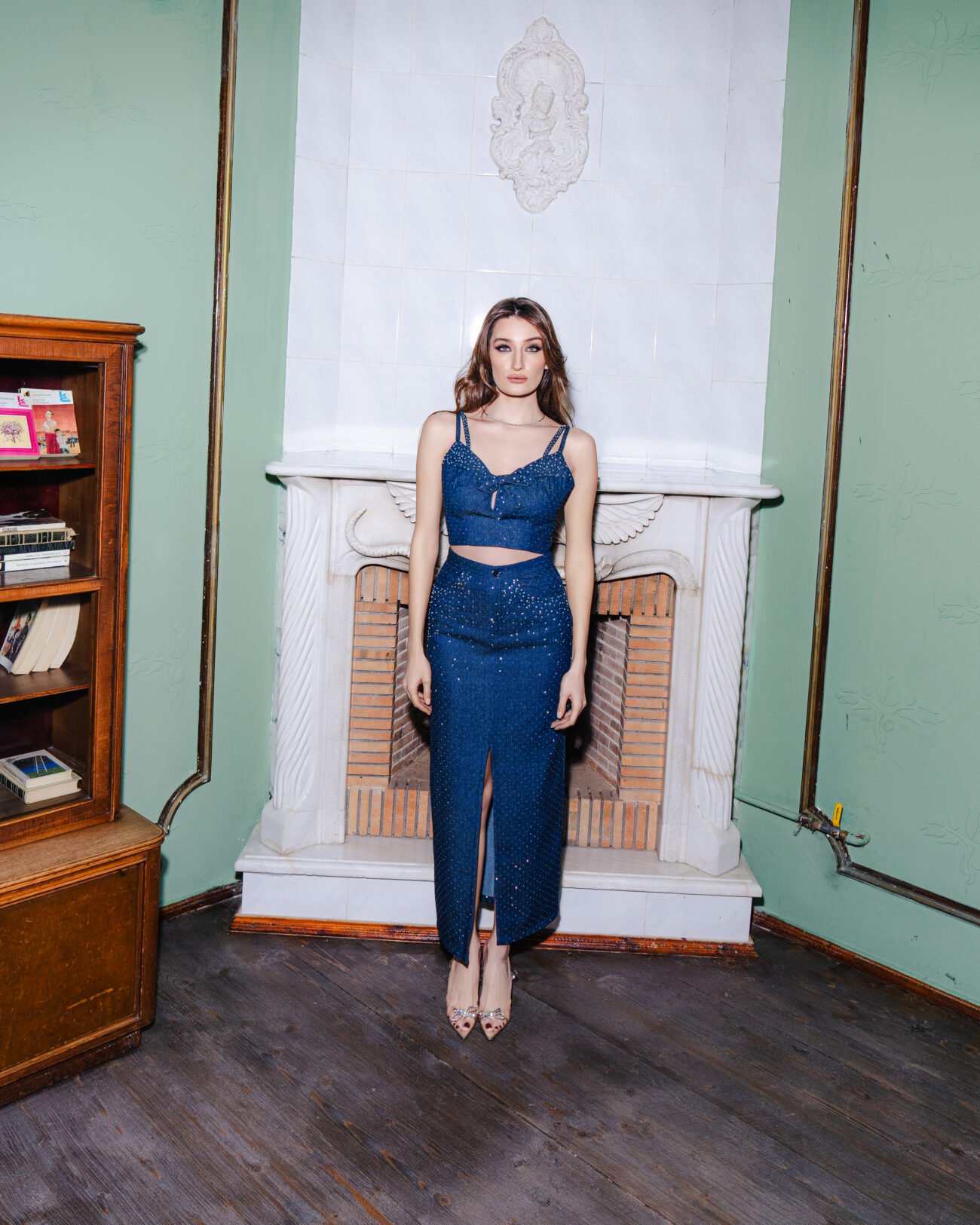 Crystal-Studded Two-Piece Set