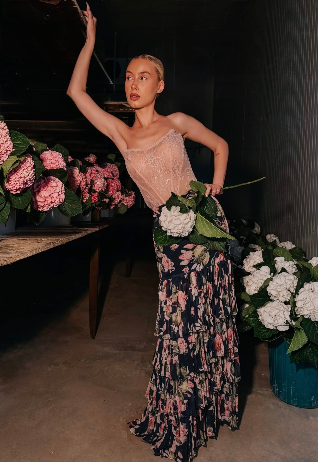Floral Tiered Maxi Skirt