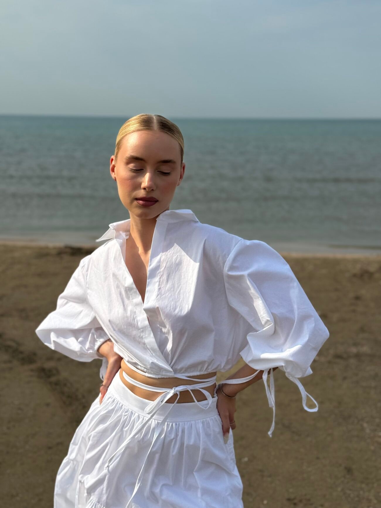 Cotton Wrap Shirt & Maxi Skirt Set - Image 2