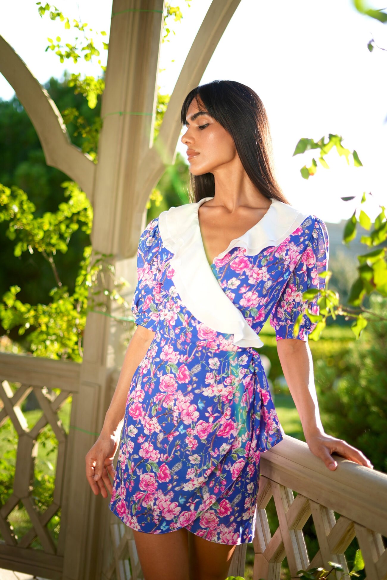 Floral Wrap Mini Dress