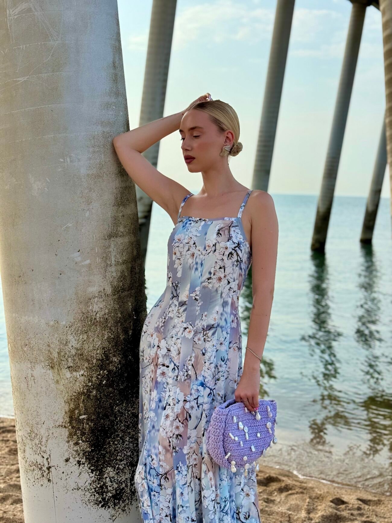 Floral Satin Slip Dress - Image 3