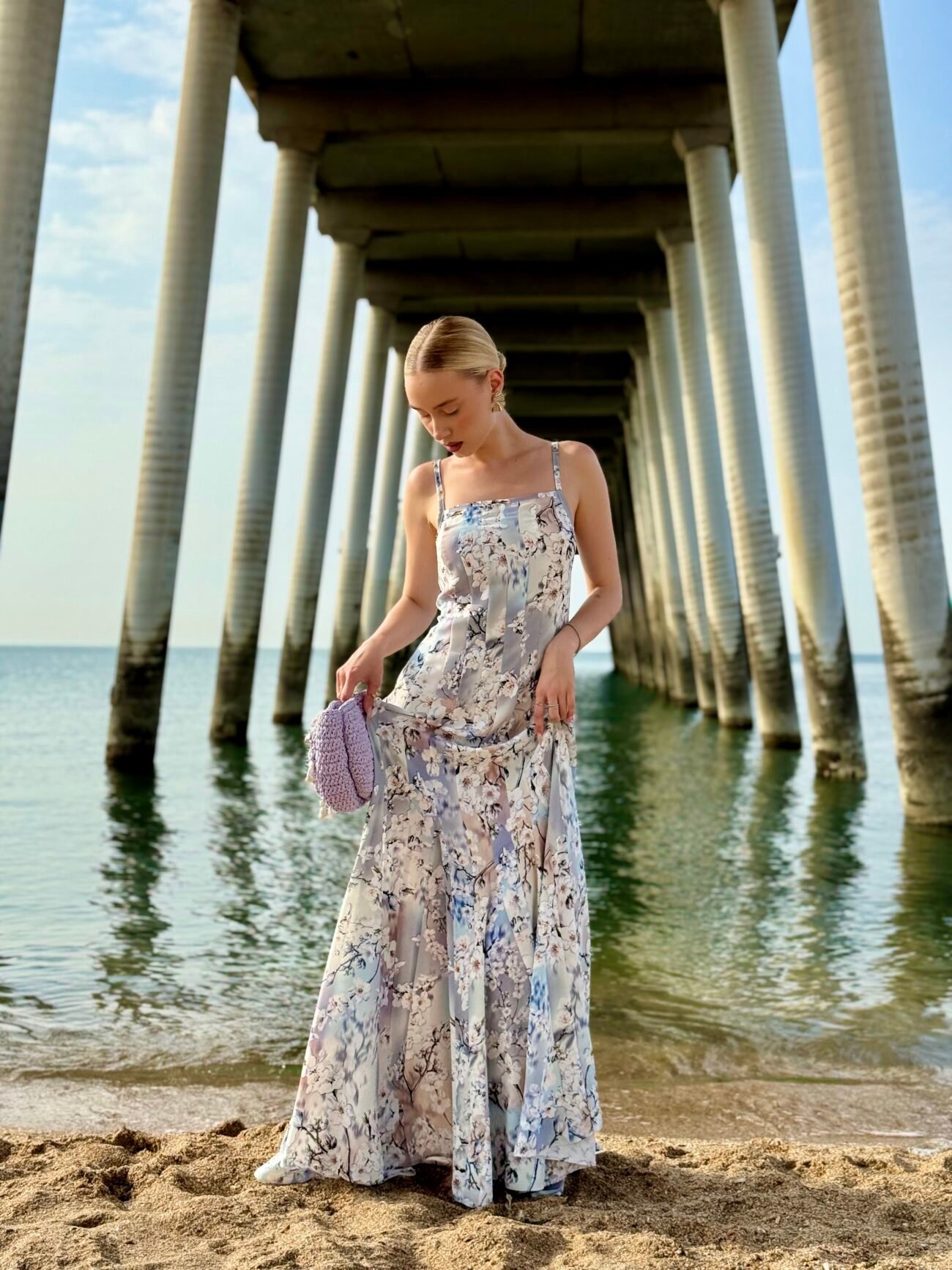 Floral Satin Slip Dress - Image 2