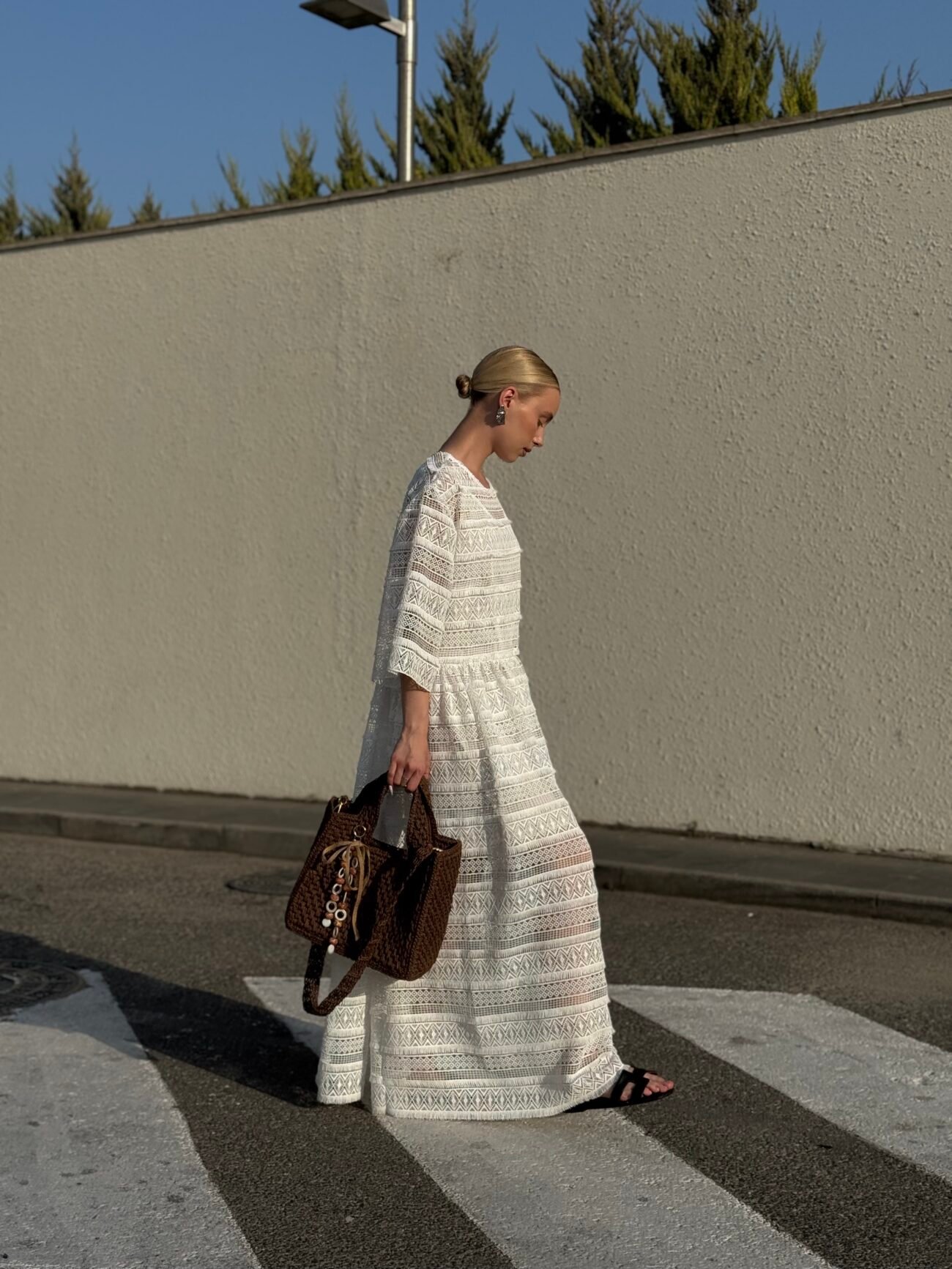 White Broderie Anglaise Maxi Dress