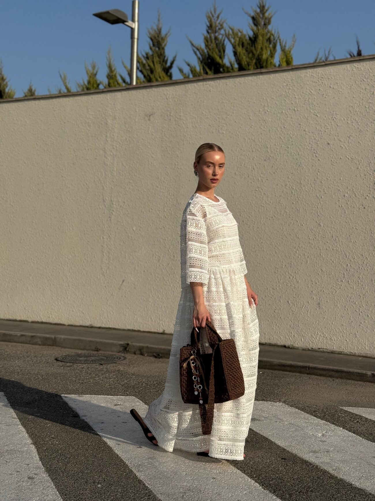 White Broderie Anglaise Maxi Dress - Image 2