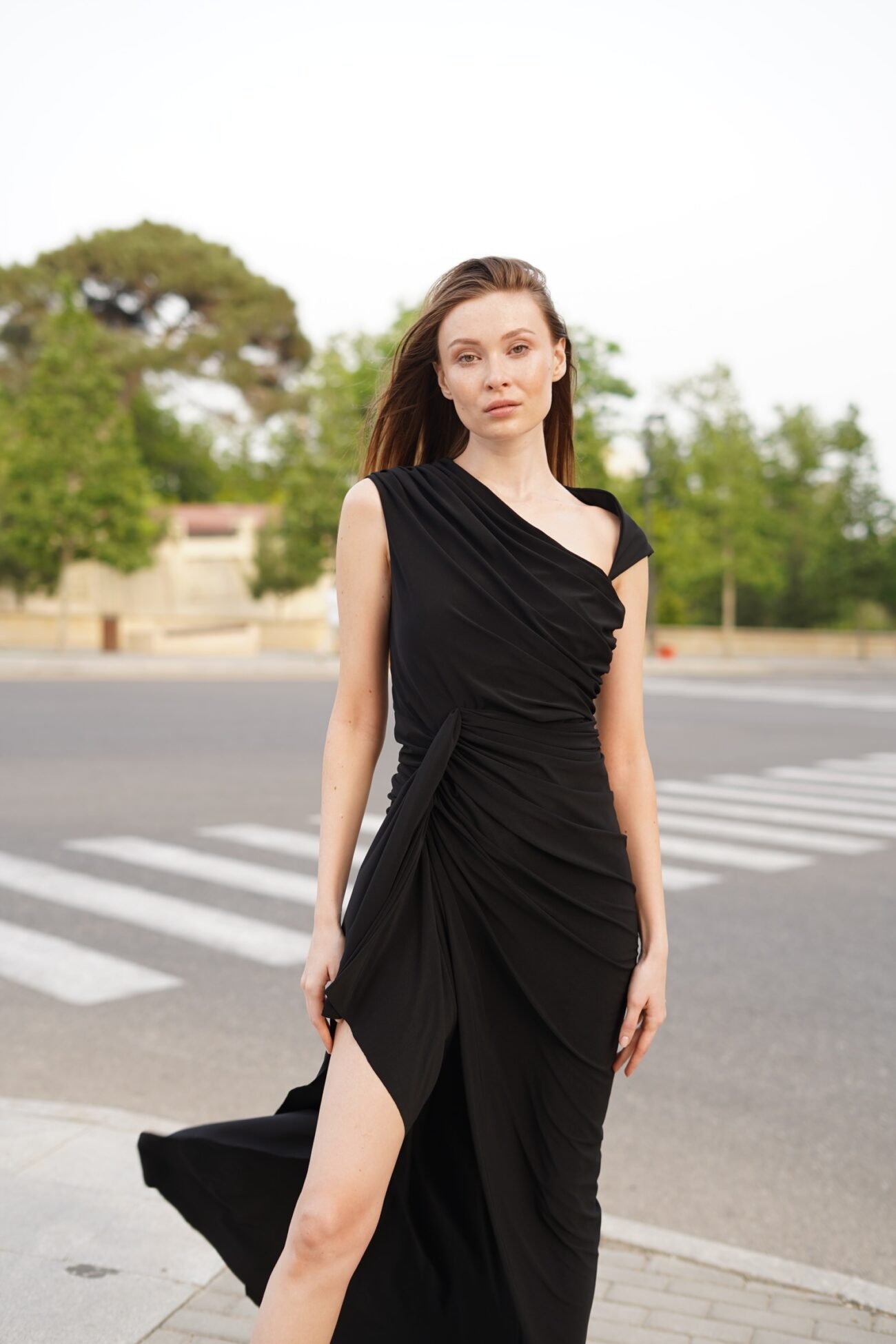 Draped One-Shoulder Grown - Image 3