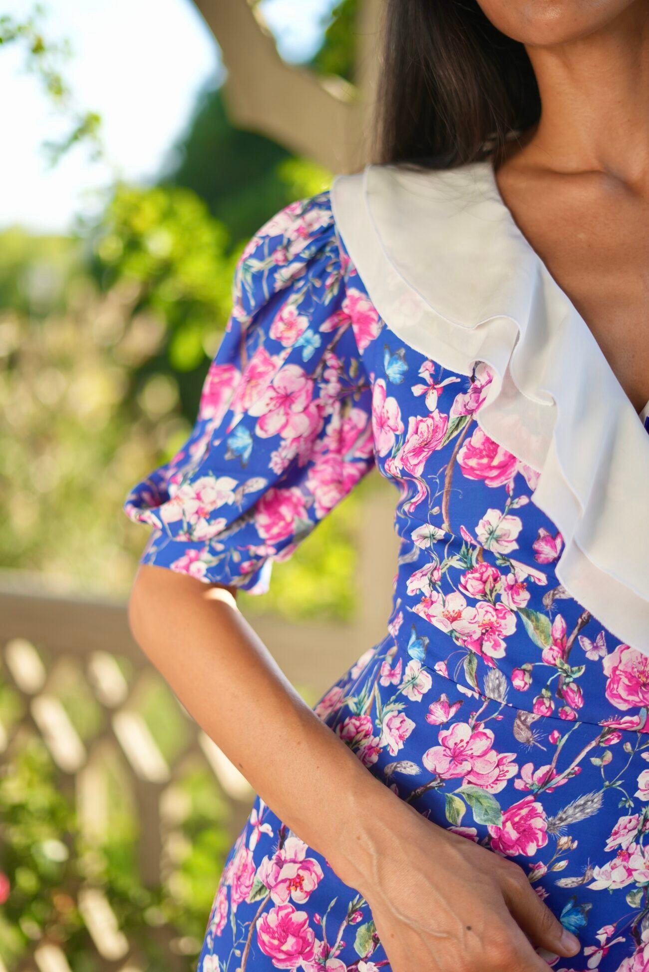 Floral Wrap Mini Dress - Image 3