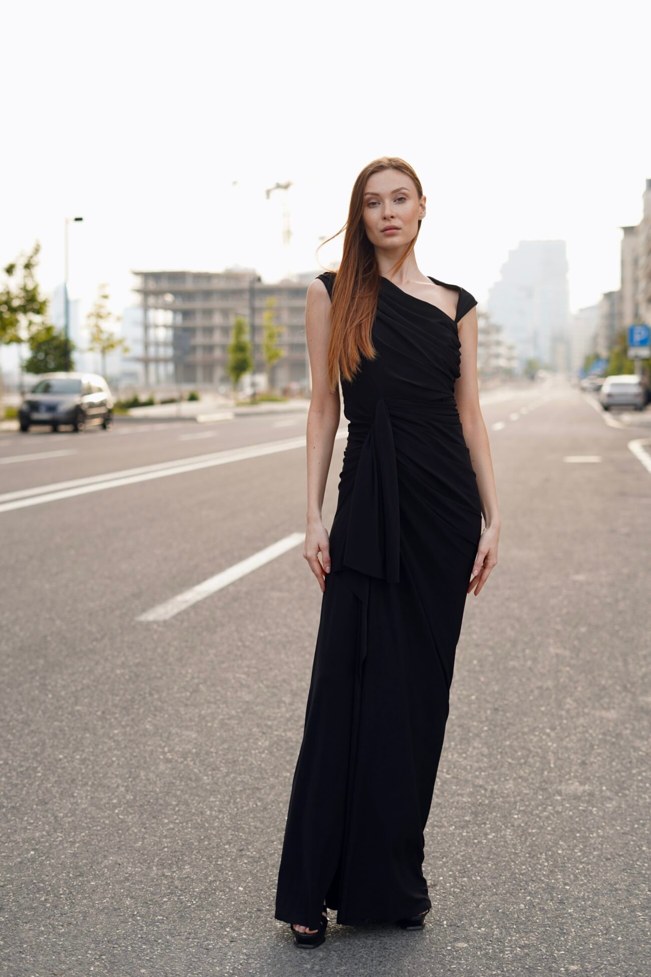 Draped One-Shoulder Grown - Image 2